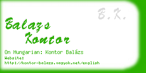 balazs kontor business card